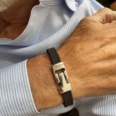 Josh Brown Leather Bracelet 25036SL/BRWN/MED