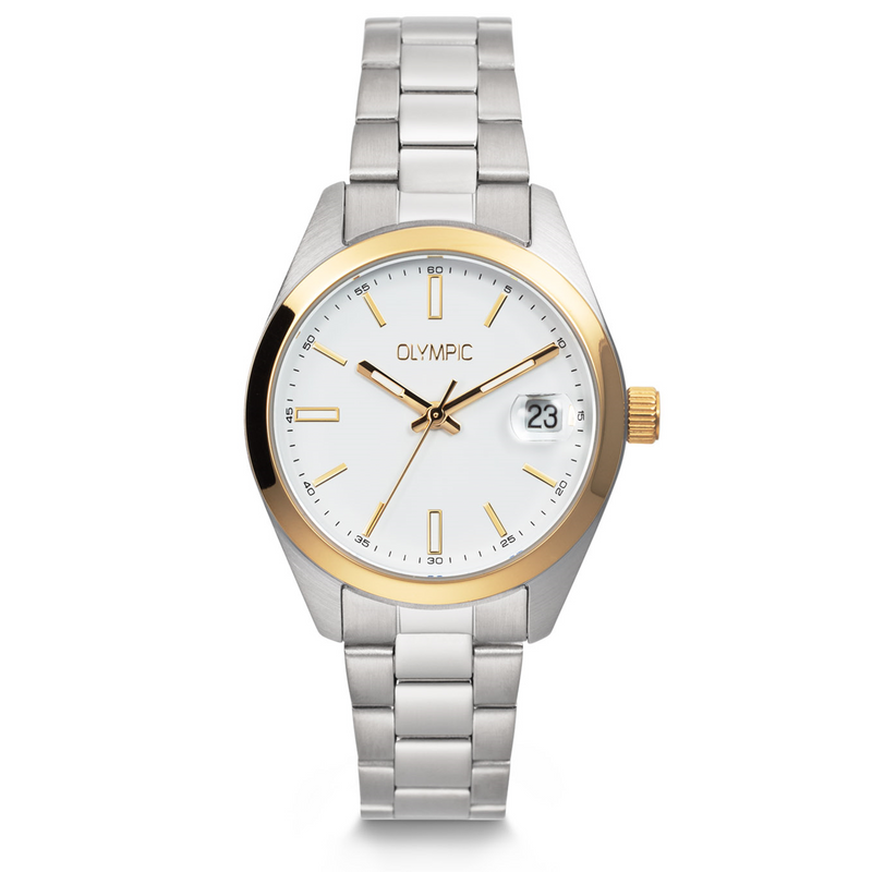 Olympic Louise Silberne Und Weiße Damenuhr OL75DSS004B-zoom-