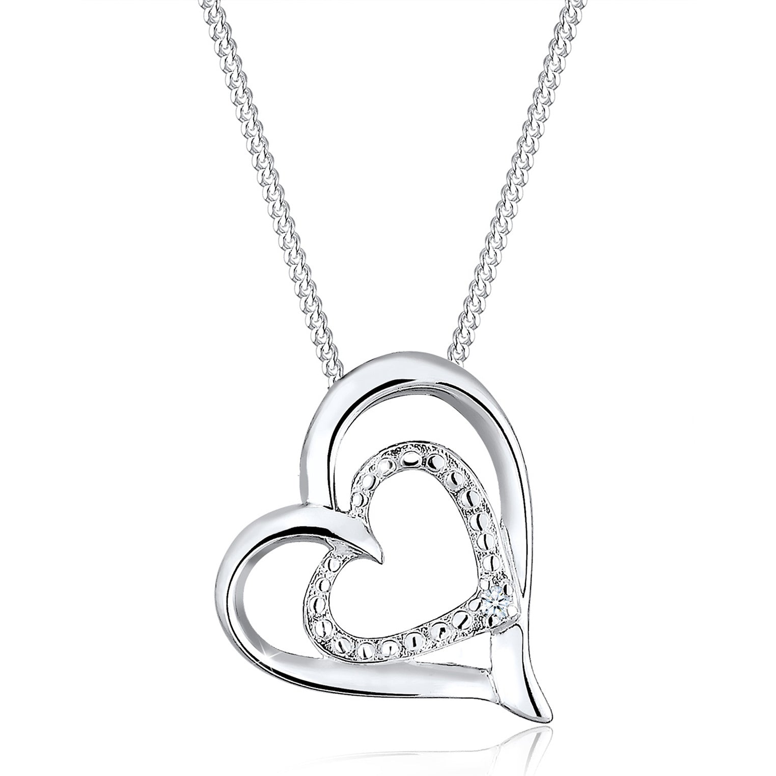 Elli 925 Sterling Silver Necklace with Diamond (0.015 ct) 2004-BF-0008289-001