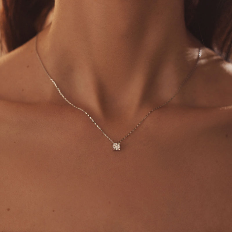 Isabel Bernard De la Paix Hanaé 14 Karat | Weißgold Halskette | Diamant 0.14 Karat | IBD350010-zoom-