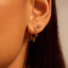 Beloro Jewels Della Spiga Luna 9 Karat Gold Star Earrings BO360083