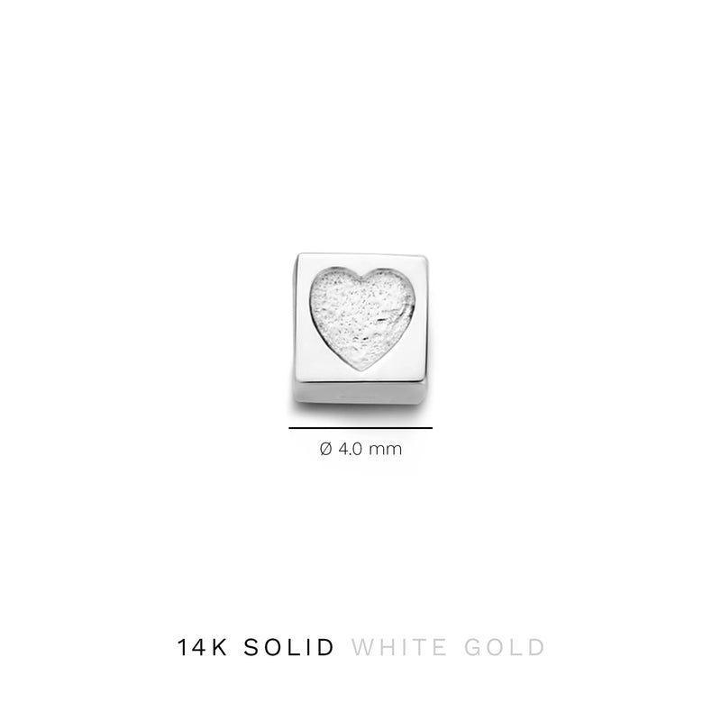 Isabel Bernard Saint Germain Felie 14 Karat | Weißgold Kubus Charm IB350048-zoom-