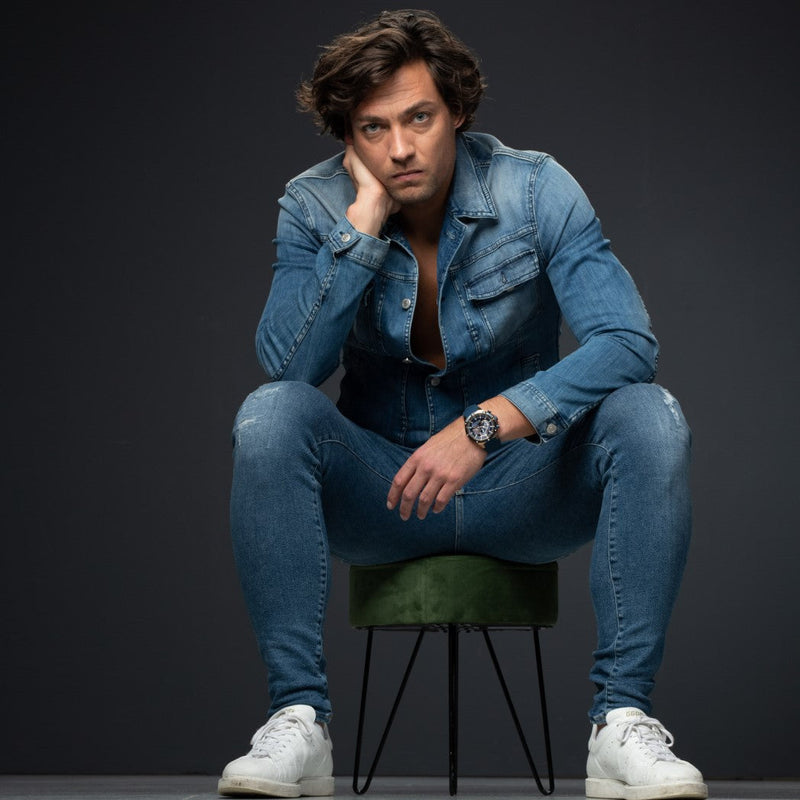 VNDX Young Rebel Big Brother Rose Gold Blue Men's Watch 2003-LR33049-03-zoom-