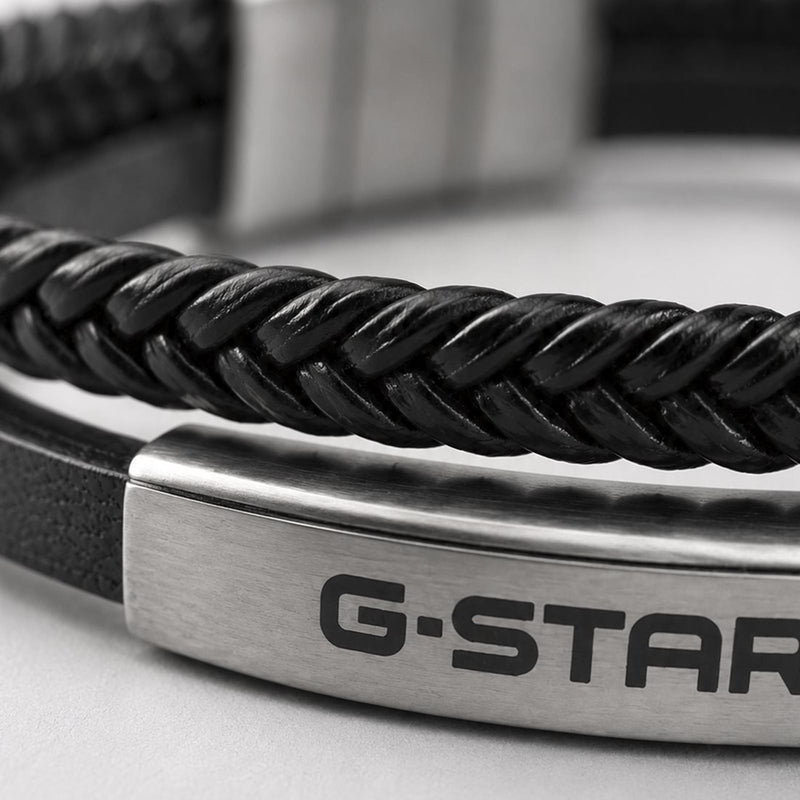 G-STAR Tether02P Schwarzes Lederarmband GSJ.109.01-zoom-