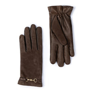 Isabel Bernard Honoré Marcelia dunkelbraune Wildlederhandschuhe aus Ziegenleder IB67001-131-6.5