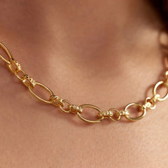 Parte Di Me Bibbiena Poppi Clara 925 Sterling Silver Gold Plated Link Necklace PDM34106