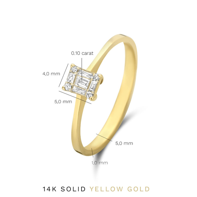 Isabel Bernard De la Paix Maxime 14 Karat Goldring mit Diamant 0.13 ct IBD330022-60-zoom-