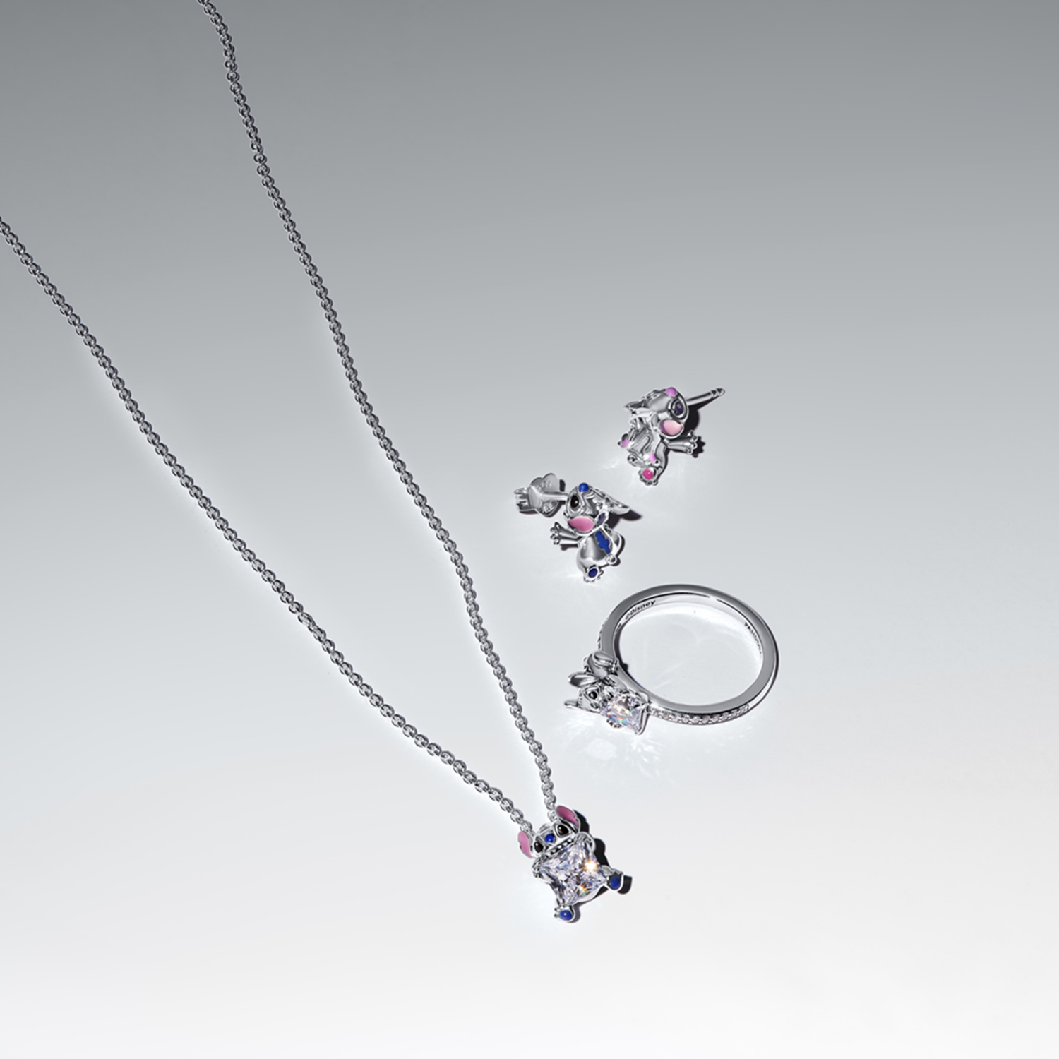 Pandora Collabs 925 Sterling Silver Disney Stitch Necklace 393743C01-45