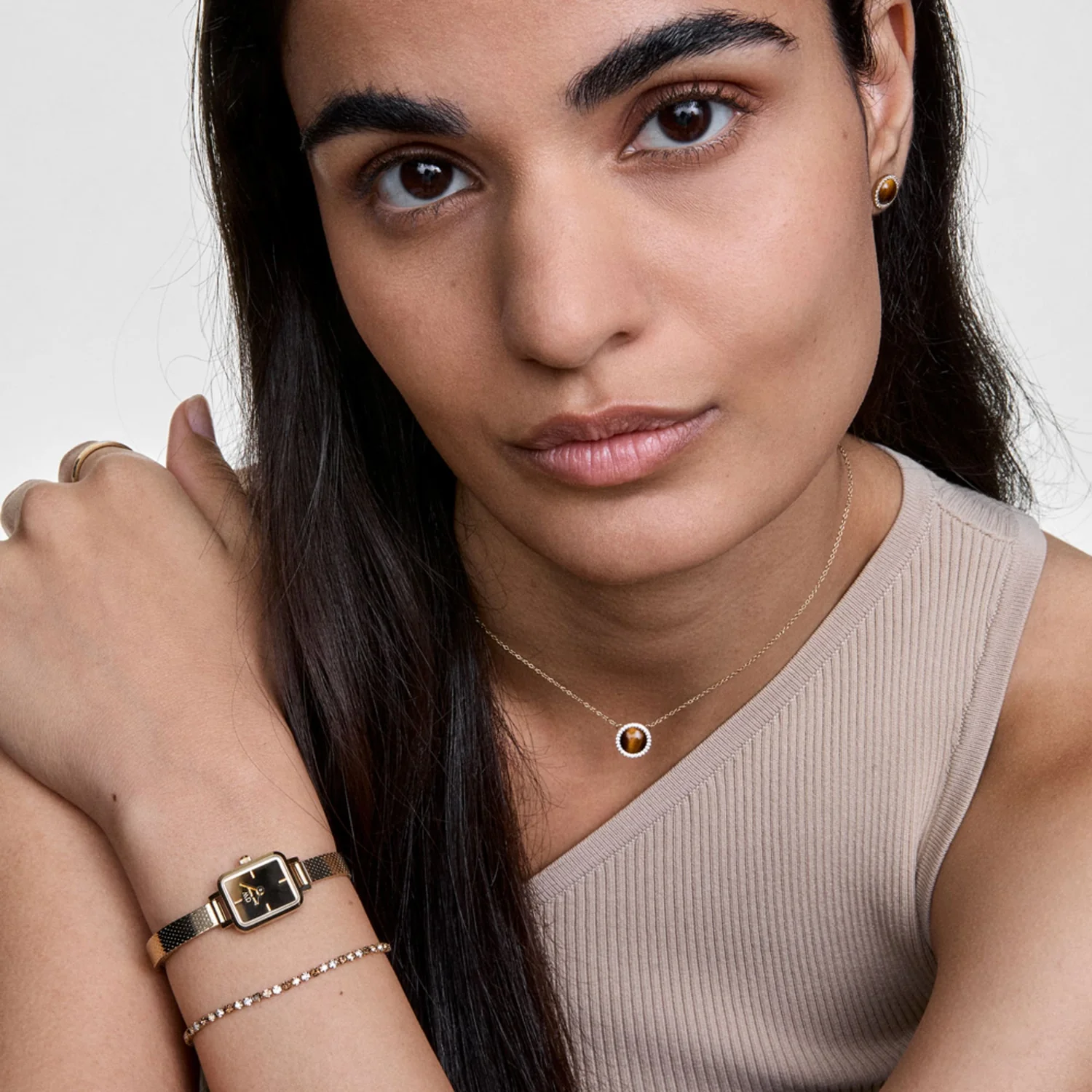Daniel Wellington Petite&Quadro Mini Reflection Gold Women's Watch DW00100801