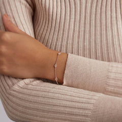 Karma 925 Sterling Zilveren Diamond Shape Dots Roségoudkleurige Armband 94107 (Lengte: 16.50-19.00 cm)