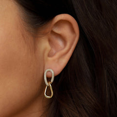 Karma 14 karat gold plated Ear Stud X125GP