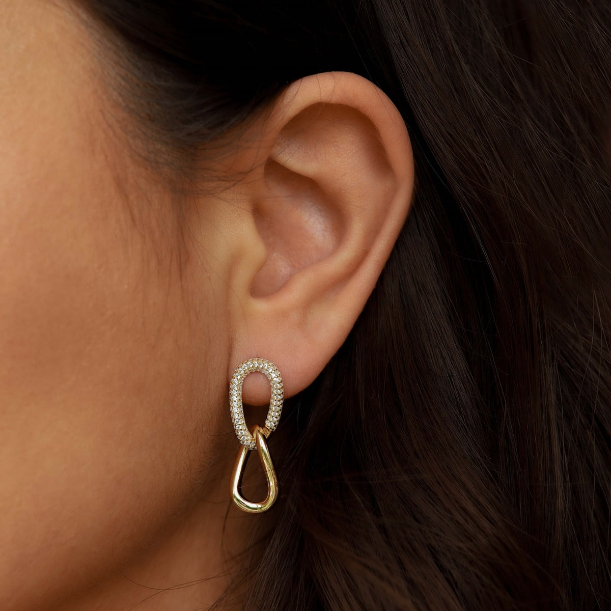 Karma 14 karat gold plated Ear Stud X125GP