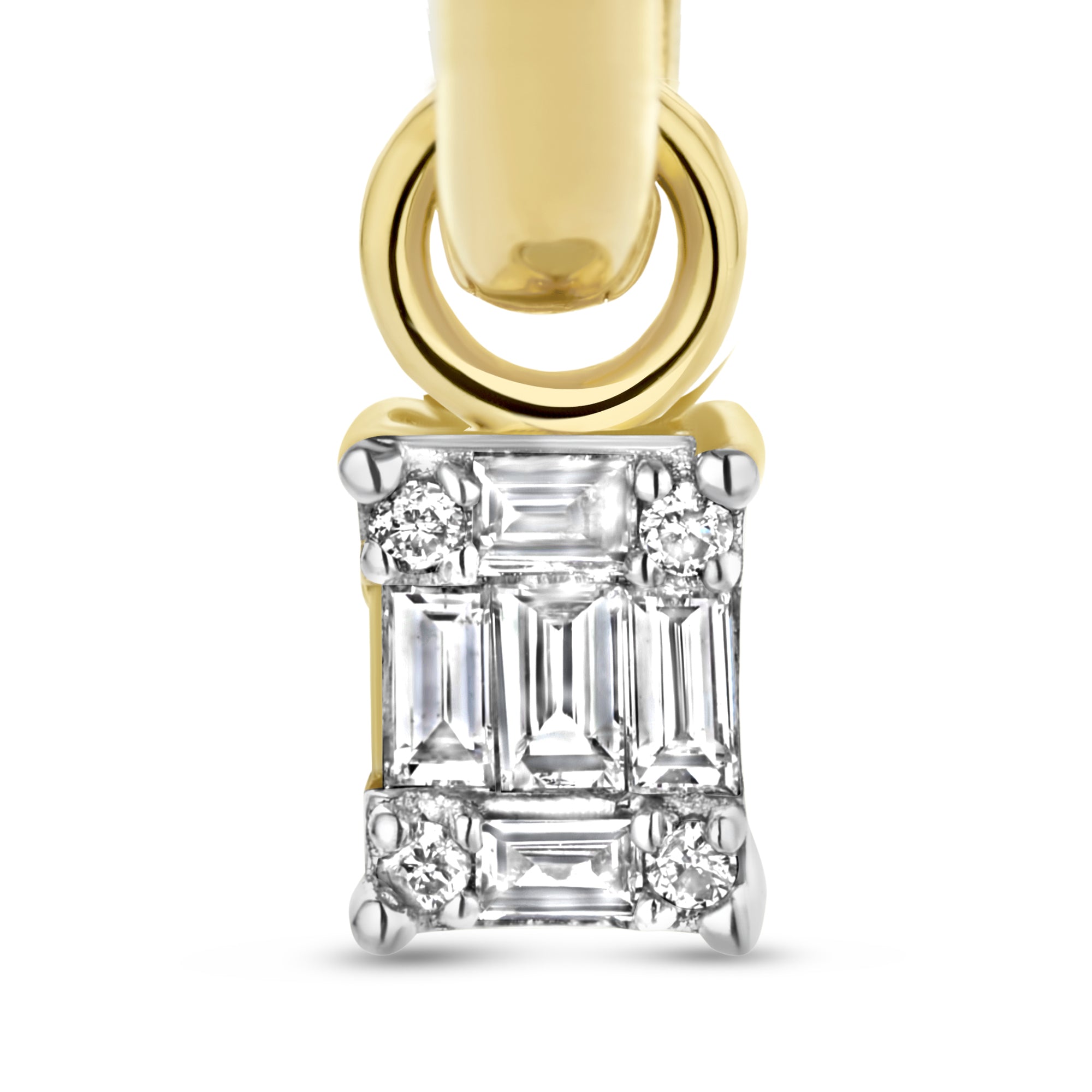 Isabel Bernard De la Paix Maxime 14 Carat Golden Hoop Earrings | diamond 0.18 ct | IBD360019