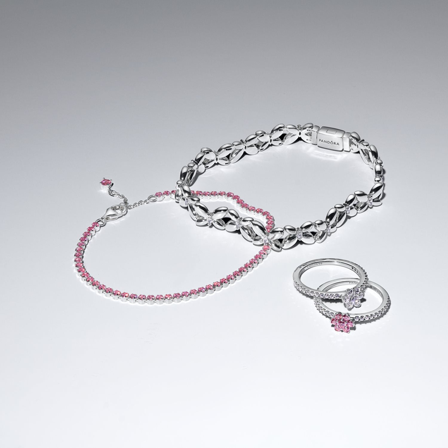 Pandora Timeless Sparkling Pink Flower Ring 194499C02-50