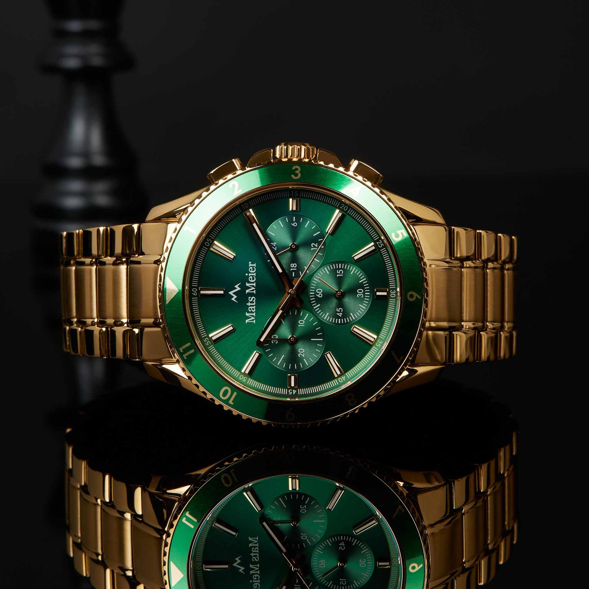 Mats Meier Ponte dei Salti Chronograph Men'sWatch Gold-coloured and Green MM00512