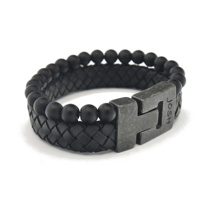 Josh herren Armband Schwarz 24966-BRA-VB/BLACK/L-zoom-