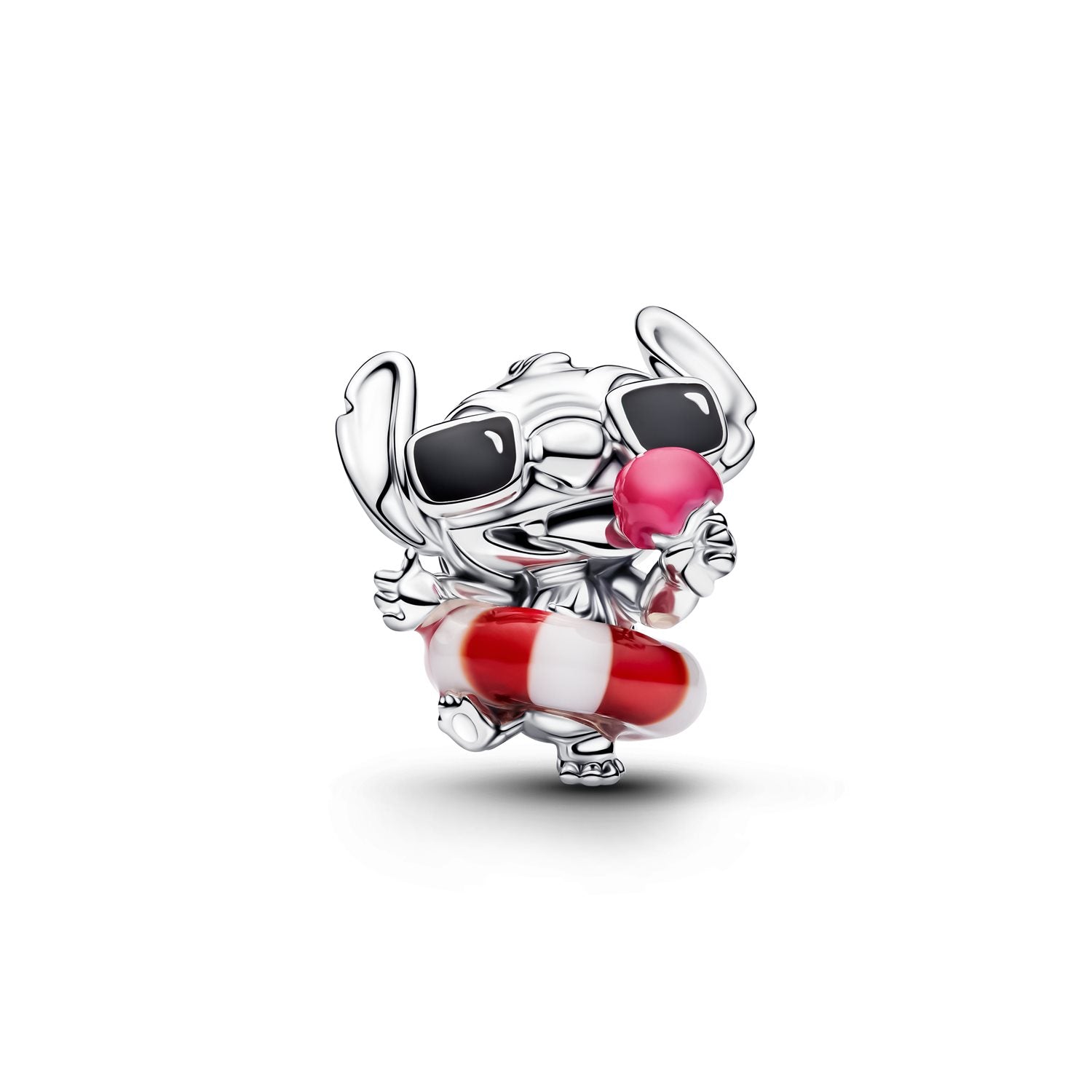 Pandora Disney 925 Sterling Silver Murano Glass and Enamel Disney Stitch Summer Fun Charm 794642C01
