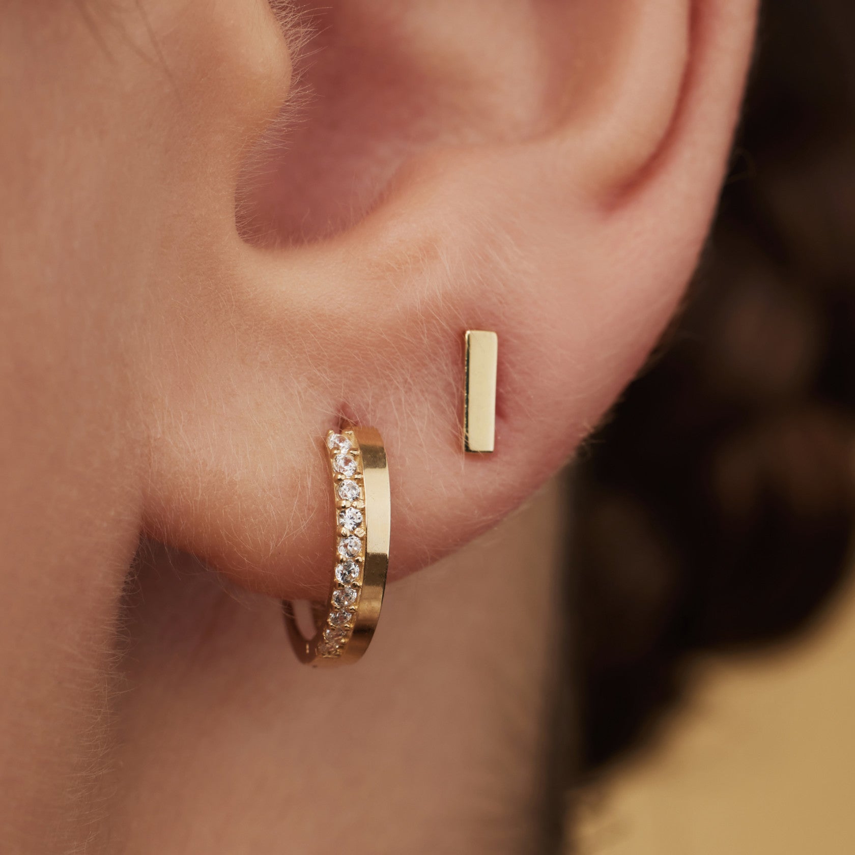 Isabel Bernard Cadeau d'Isabel 14 Carat Golden Earrings Set IB90096