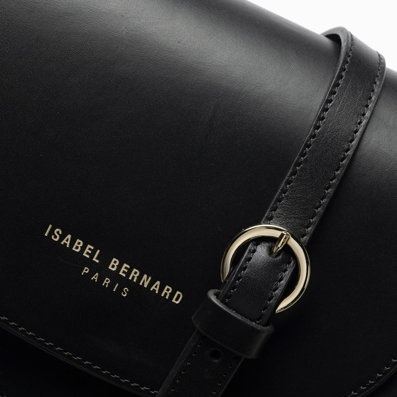 Isabel Bernard Montmartre Manon Schwarz Naturleder Crossbody Tasche IB21110-zoom-