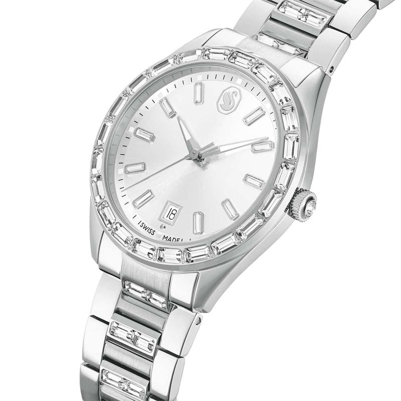 Swarovski Matrix Uhr aus silberfarbenem Stahl 5734665-zoom-