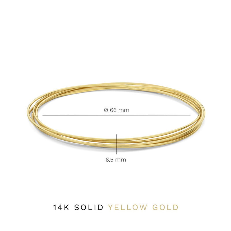 Isabel Bernard Cour d'Honneur Adora 14 Karat | Gold Bangle Set IB320111-zoom-