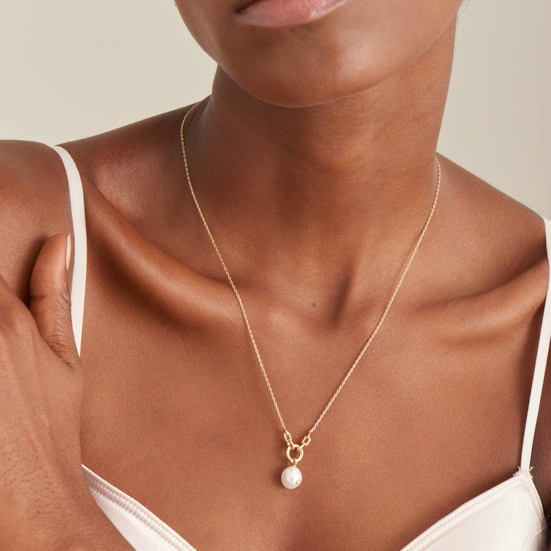 Ania Haie Pearl Power 925 Sterling Silberen Goldfarbene Kette AH-N043-03G-zoom-