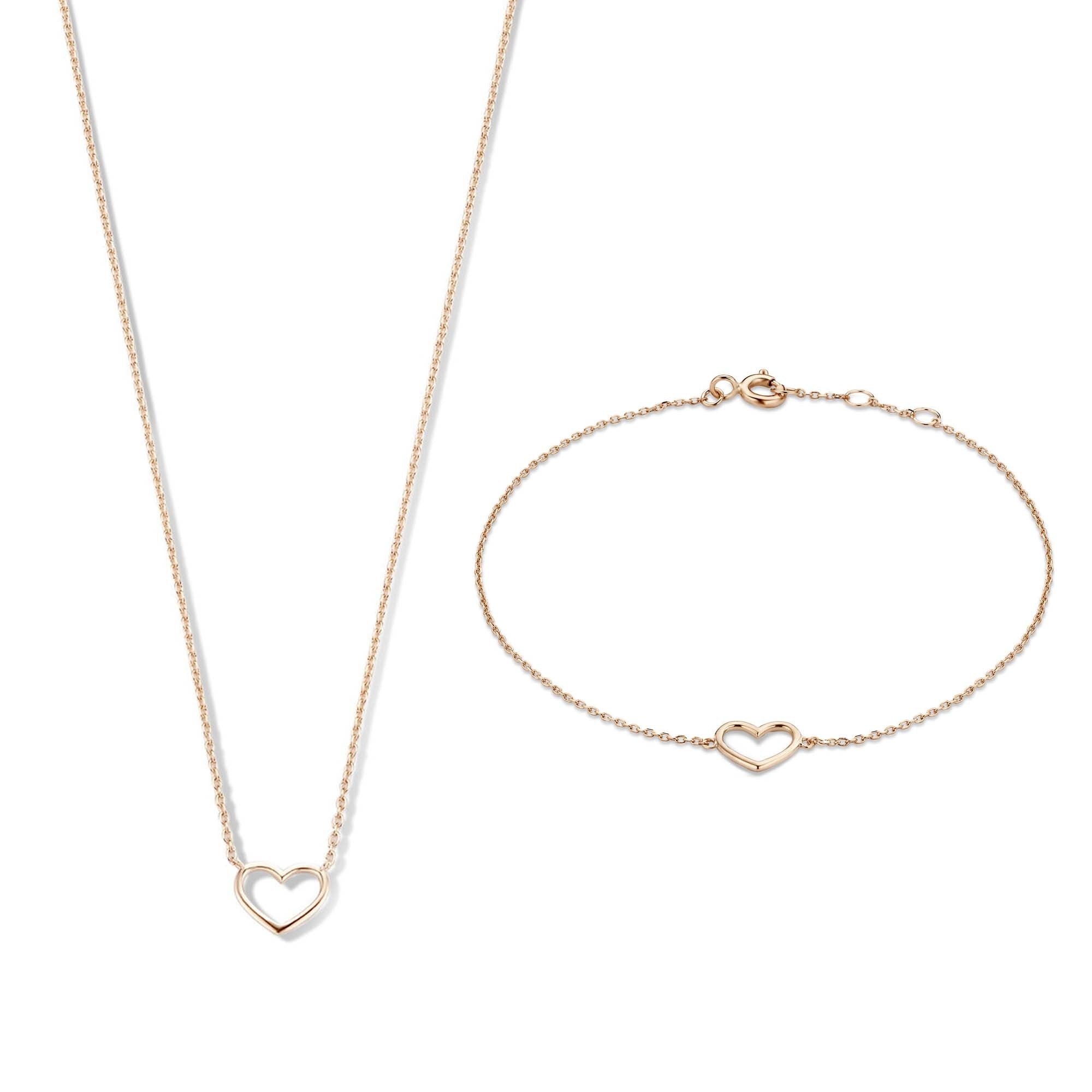 Isabel Bernard Cadeau d'Isabel 14 Carat Rosegold Necklace and Bracelet giftset IB90060