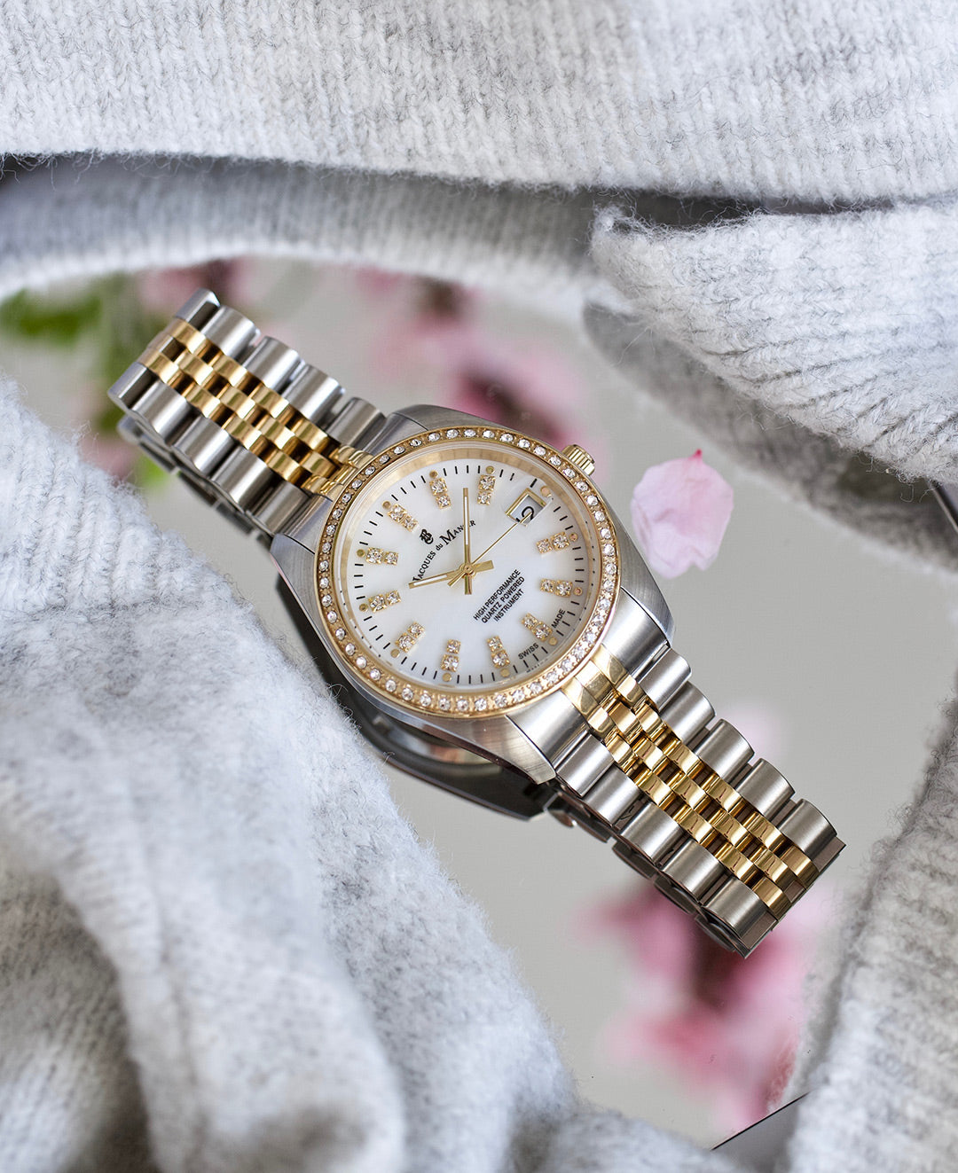 Jacques Du Manoir Inspiration White MOP Women's Watch NROP.07
