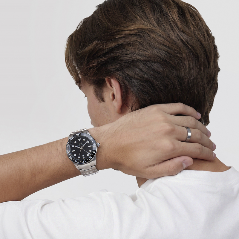 Daniel Wellington Iconic Link Schwarze Keramiklünette Herren Uhr DW00100919-zoom-