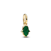 Pandora ME Vergoldeter Green Hamsa Hand Mini Charm-Anhänger 764612C01