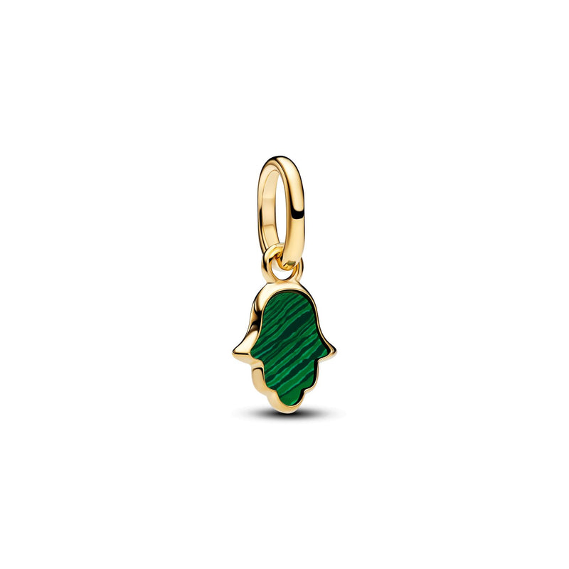Pandora ME Vergoldeter Green Hamsa Hand Mini Charm-Anhänger 764612C01-zoom-