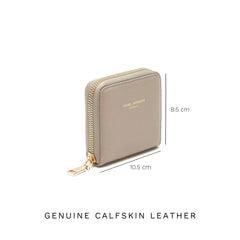 Isabel Bernard Honoré Jules Taupe Leather Zip Wallet made of Calfskin IB23018