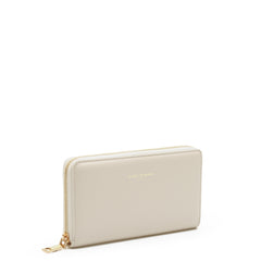 Isabel Bernard Honoré Léa Beige Calfskin Zip Wallet IB23012