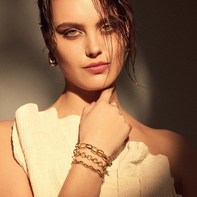 Parte Di Me Bibbiena Poppi Acadia 925 Sterling Silver Gold Plated Link Bracelet PDM32136-zoom-