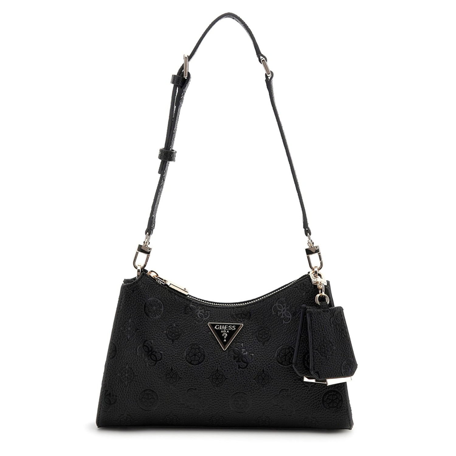 Guess Cresidia Black Logo Top Zip Shoulder Bag HWPD98-88180-BLO