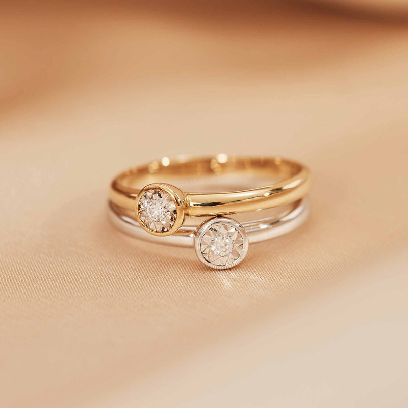 Isabel Bernard De la Paix Inaya 14 Karat Goldring mit Diamant 0.03 ct IBD330025-48-zoom-