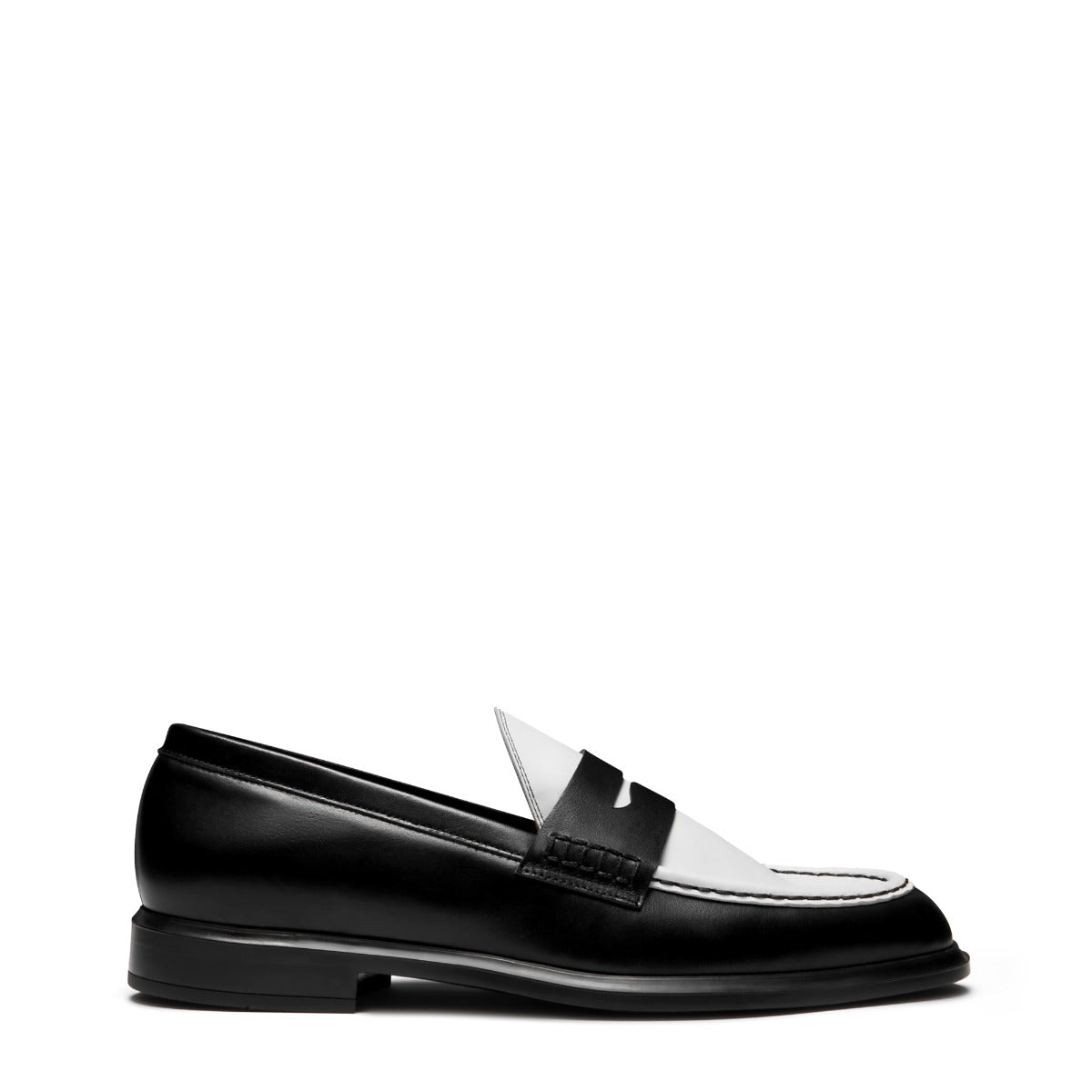 Vendôme Blandine Black and White Calfskin Leather Loafers IB51015-10176-37
