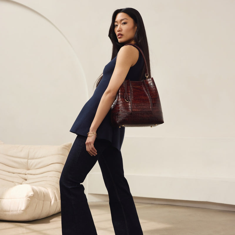 Isabel Bernard Femme Forte Macie Kroko Braun Kalbsleder Handtasche IB25074-230-zoom-