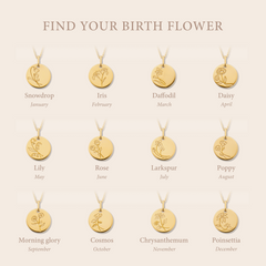 Violet Hamden Venus 925 Sterling Silver Gold-coloured Necklace with Birthflower VH340025-SEP