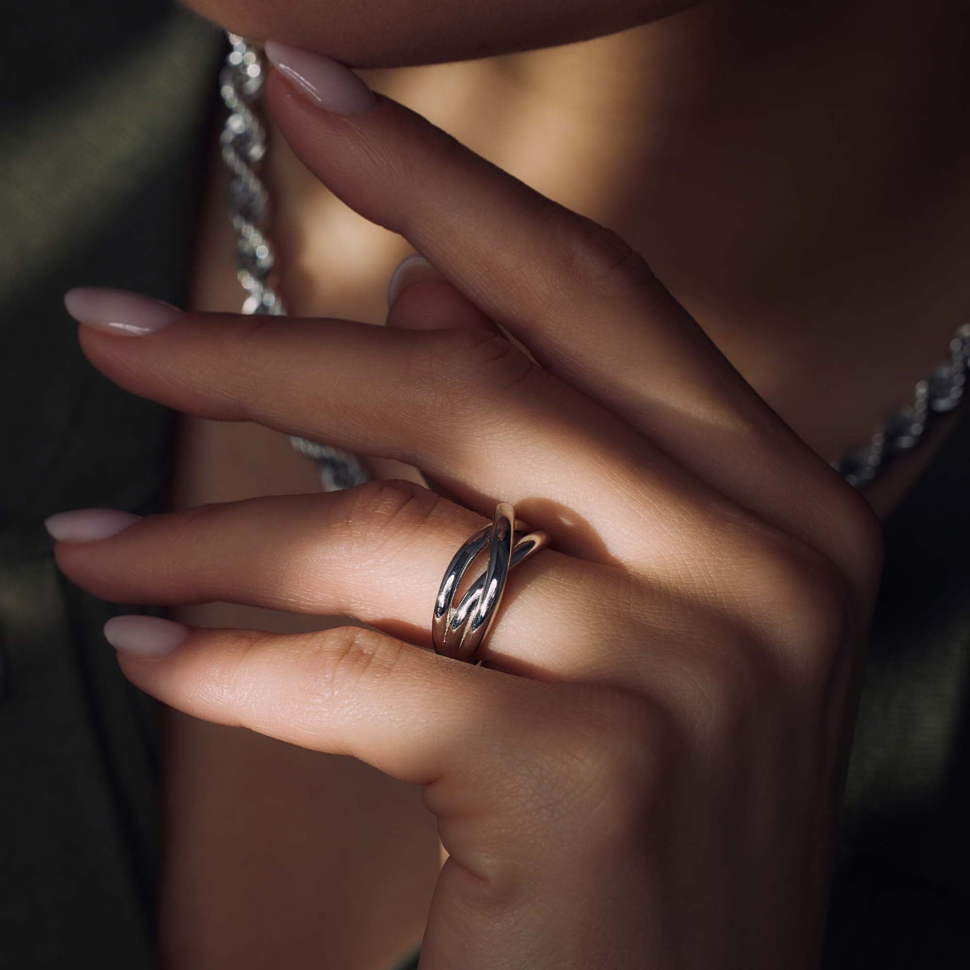 Parte Di Me Bibbiena Poppi Casentino 925 Sterling Silver Trinity Ring PDM33067-50