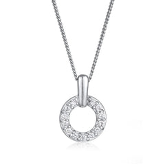 Elli 925 Sterling Silver Necklace with Diamond (0.052 ct) 2004-BF-0008243-001