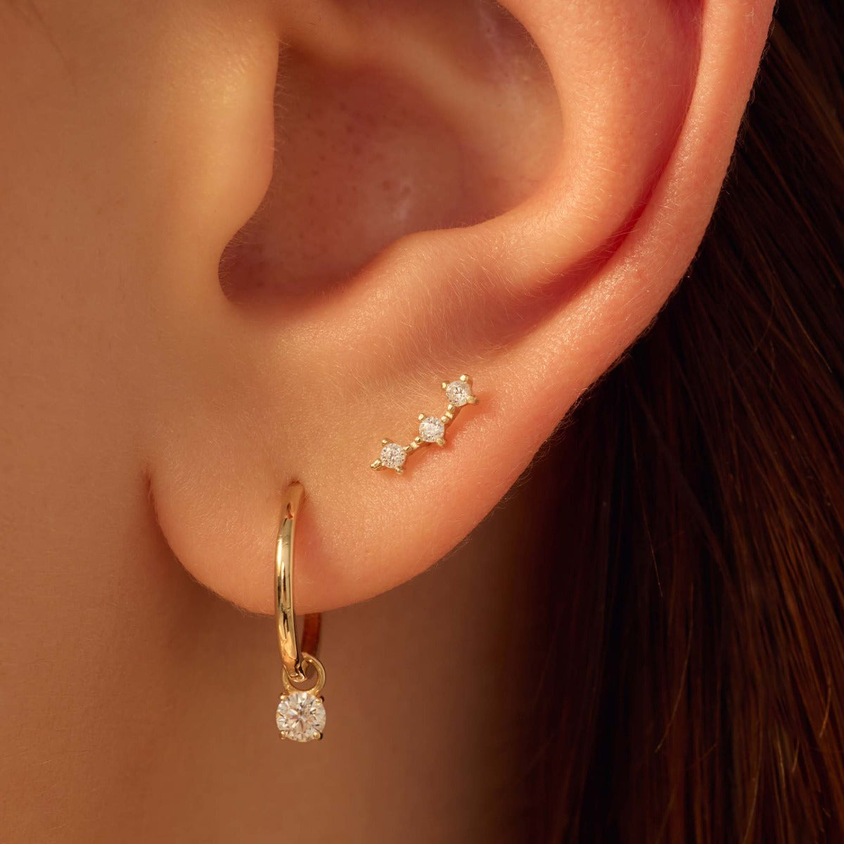 Beloro Jewels Monte Napoleone Mea 9 karat gold ear studs with zirconia BO360085