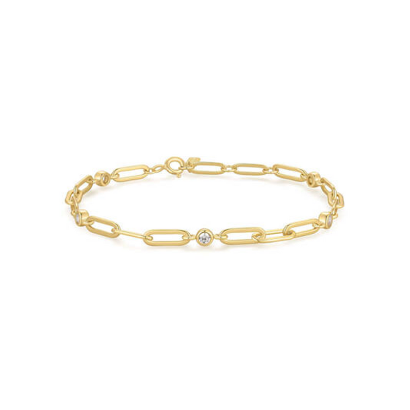 Ania Haie Reimaginer Gold Coloured Paper Clip Chain Bracelet AH-B069-01G-zoom-