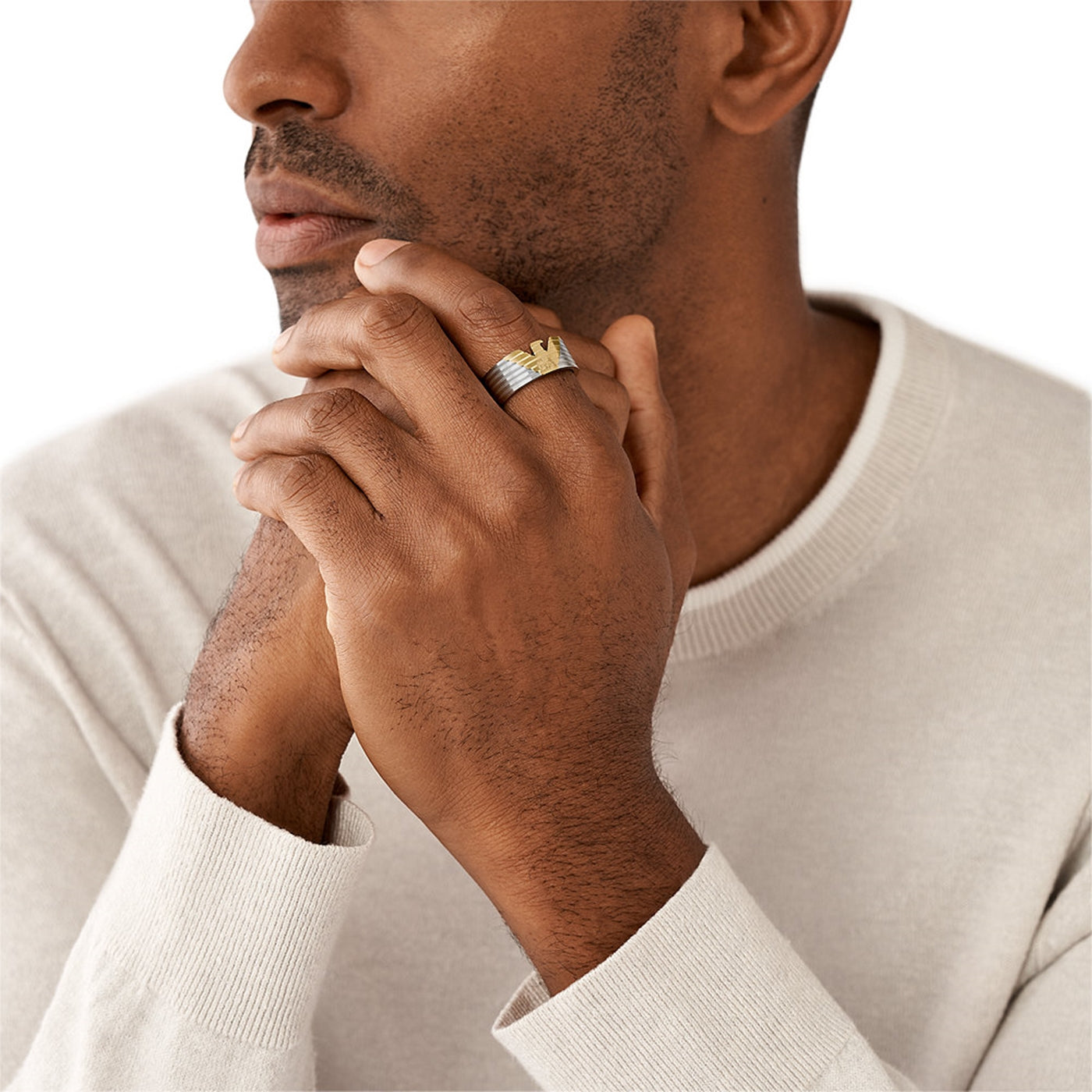 Emporio Armani Eagle Logo Silver Ring EGS3076040-9