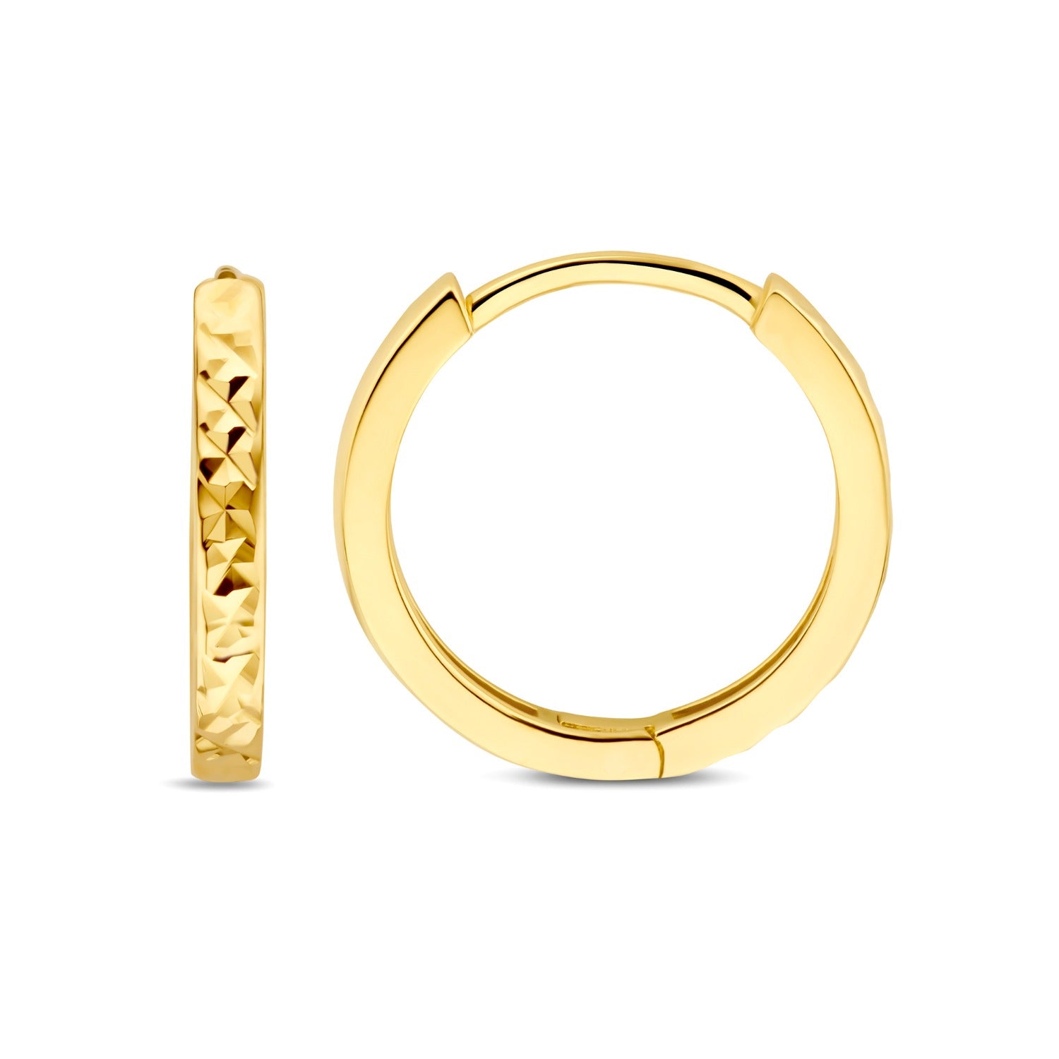 Beloro Jewels Regalo d'Amore 9 karat gold hoop earrings gift set with diamond cut BO90042
