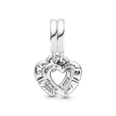 Pandora People Linked Sister Hearts Split Charm 799538C01