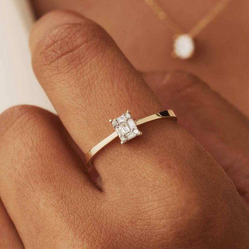 Isabel Bernard De la Paix Maxime 14 Karat Goldring mit Diamant 0.13 ct IBD330022-60-zoom-