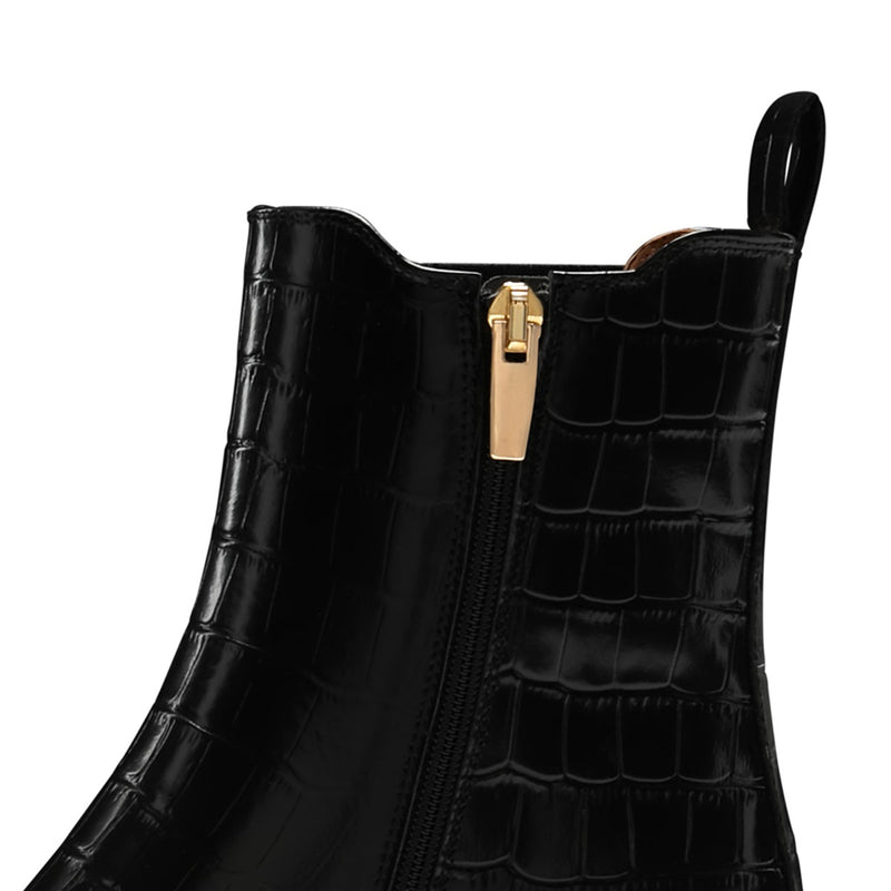 Isabel Bernard Vendôme Amandine Kroko Schwarz Kalbsleder Stiefel IB53010-201-36-zoom-