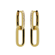 Karma 925 Sterling Silberen Goldfarbene Zirconia Densely Creolen H233GP