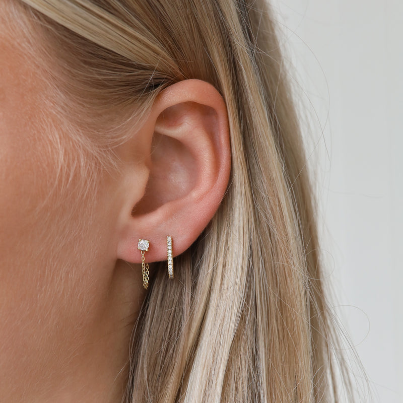 Karma 925 Sterling Silberen Goldfarbene Sun Kissed Earparty EPV22GP-zoom-